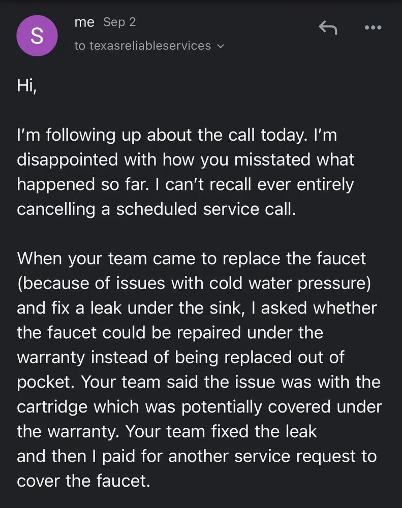 Slide of Texas Reliable Services