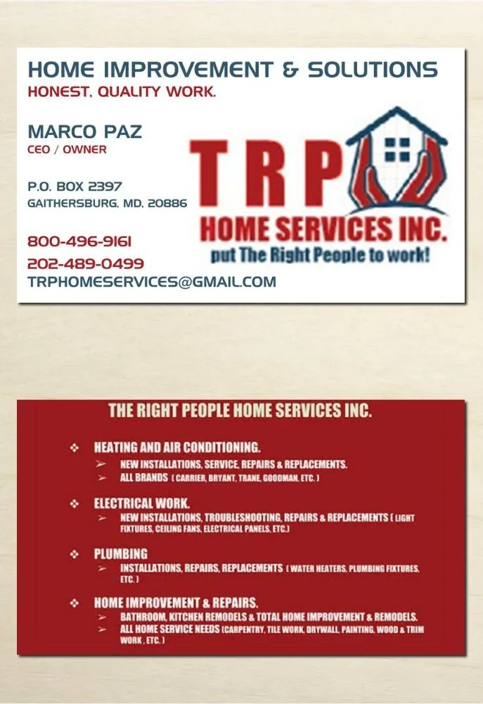 Professional emergency plumbing service in Fairfax, VA - The Right People Home Services