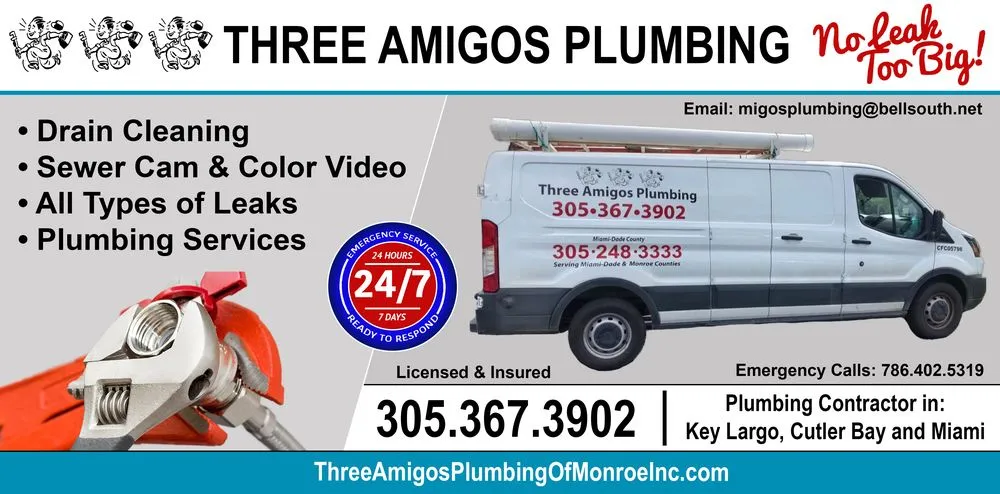 Reliable leak detection in Homestead, FL by Three Amigos Plumbing Of Monroe