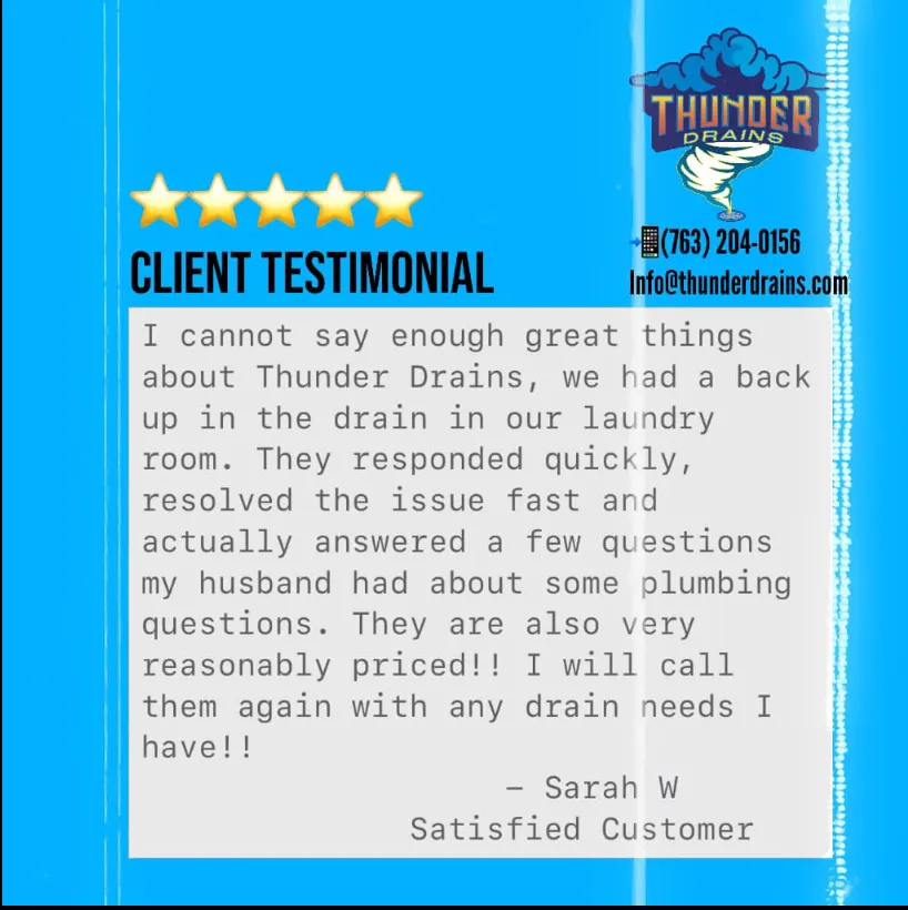 Professional drain cleaning in Zimmerman, MN by Thunder Drains