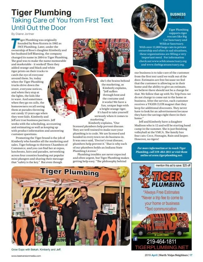 Slide of Tiger Plumbing