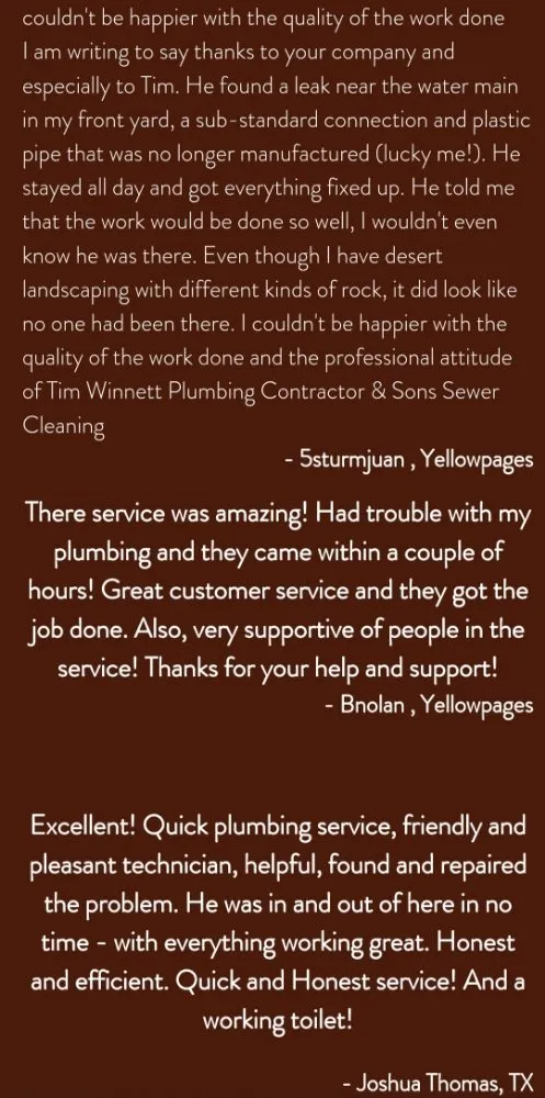 Slide of Tim Winnett Plumbing & Sons