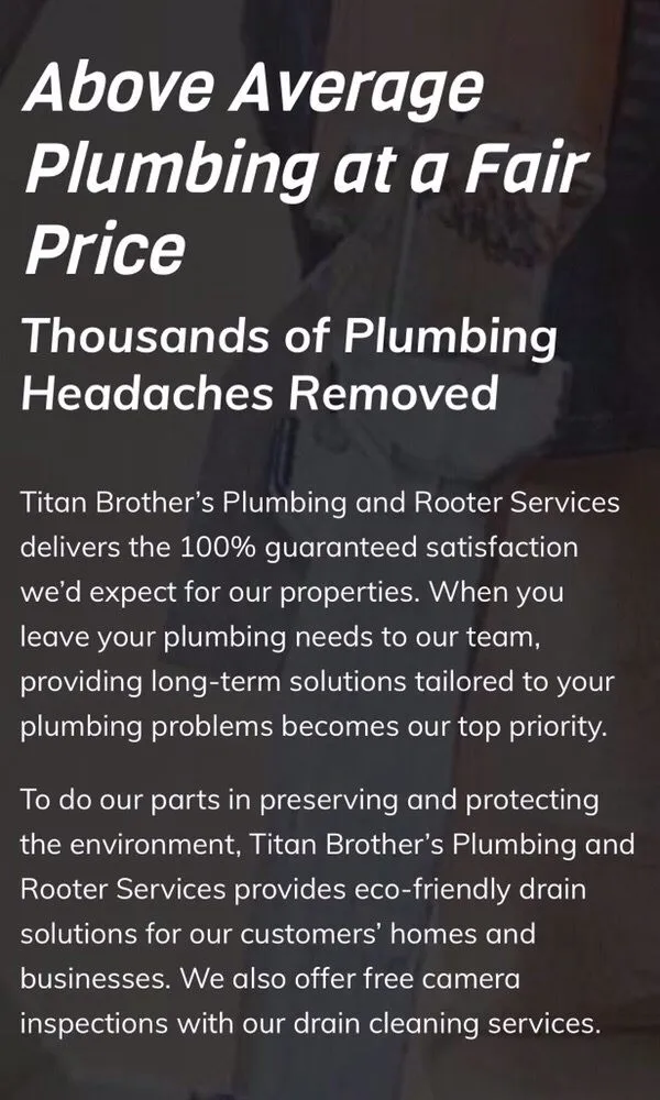 Slide of Titan Brother's Plumbing & Rooter Services