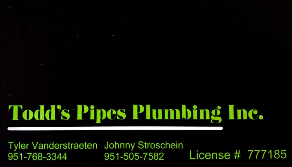 Slide of Todd's Pipes Plumbing Inc.