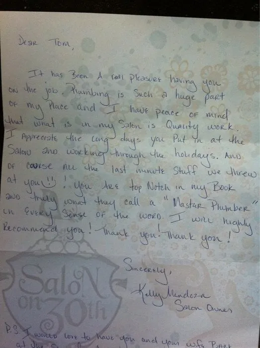 Slide of Tom Plumb Plumbing