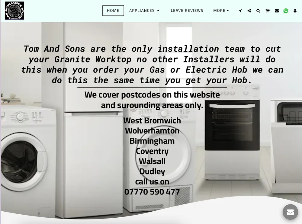 Slide of tomandsons Appliance Install
