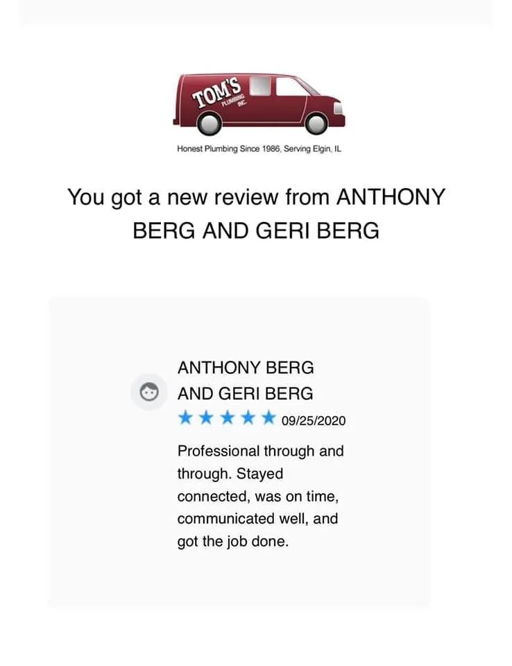 Slide of Tom's Plumbing Inc