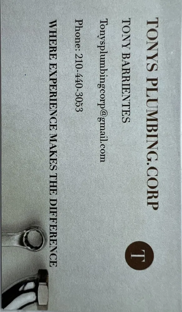 Slide of Tony's Plumbing Corp