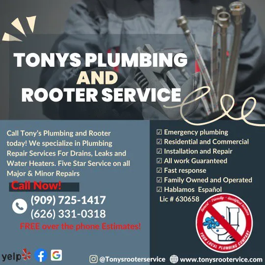 Slide of Tony's Rooter Service