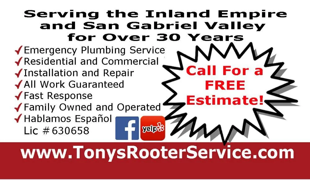Slide of Tony's Rooter Service