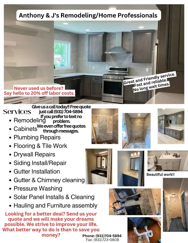 Slide of Tony's Services