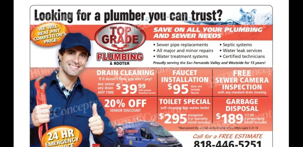 Reliable water heater service for homes in Los Angeles, CA by Top Grade Plumbing & Rooter