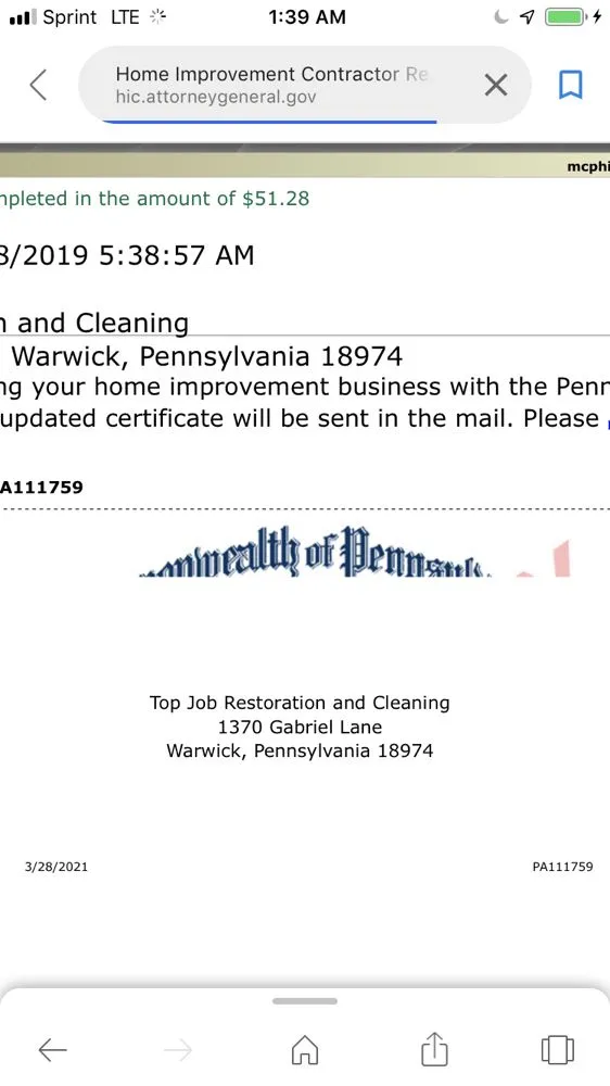 Slide of Top Job Cleaning and Restoration