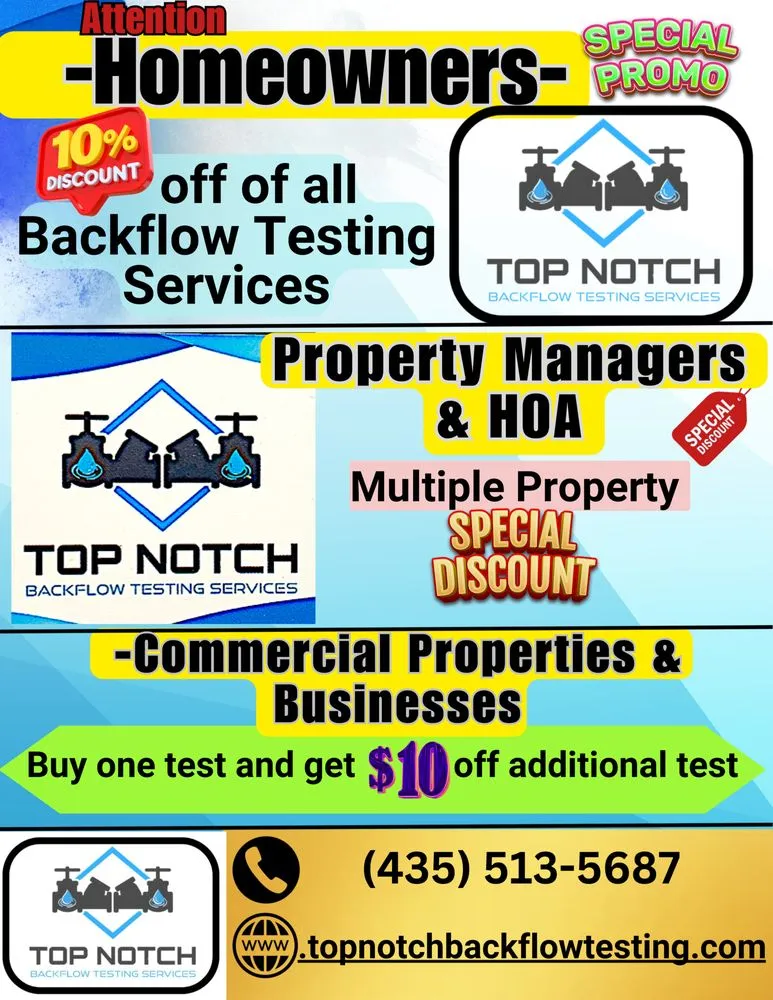 Slide of Top Notch Backflow Testing Services