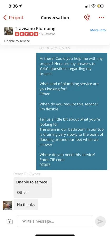 Slide of Travisano Plumbing