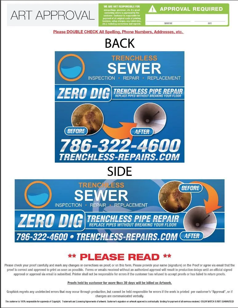 Slide of Trenchless Sewer Line Repairs