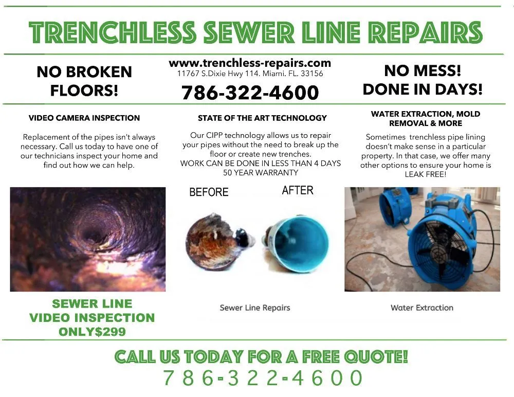 Slide of Trenchless Sewer Line Repairs