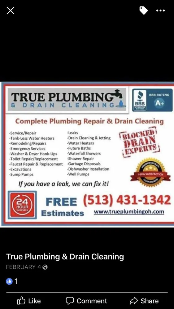 Slide of True Plumbing & Drain Cleaning
