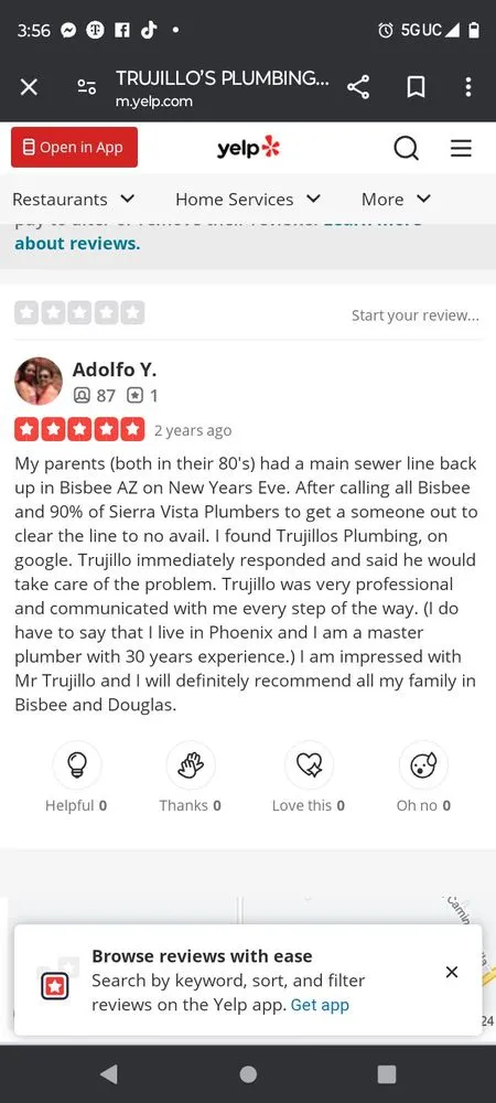 Slide of Trujillo's Plumbing