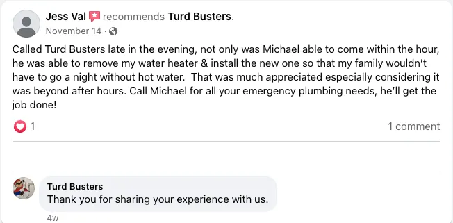 Slide of Turd Busters Plumbing