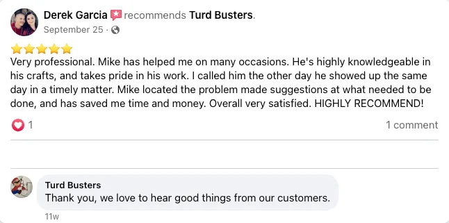 Slide of Turd Busters Plumbing
