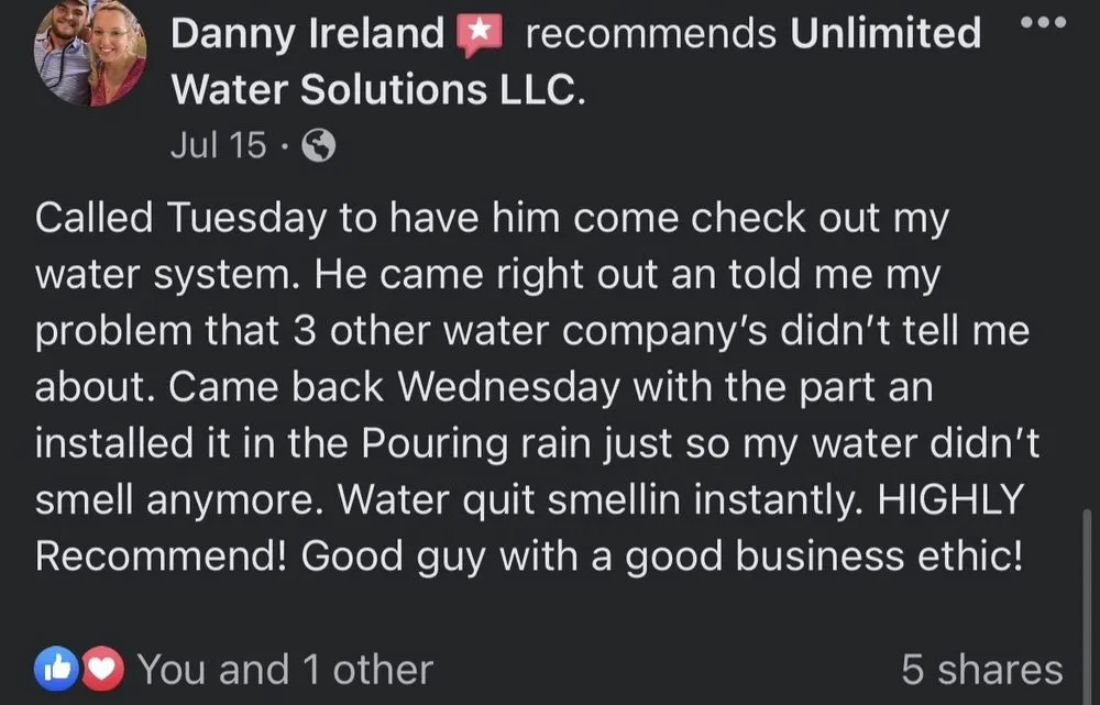 Slide of Unlimited water solutions