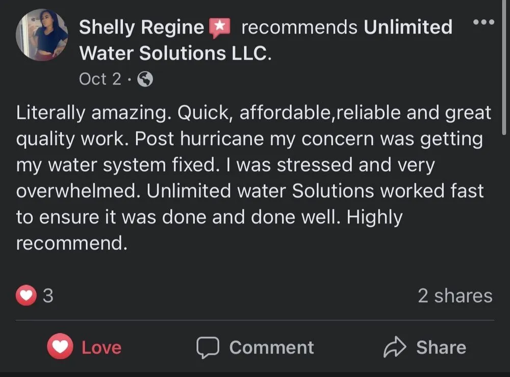 Slide of Unlimited water solutions