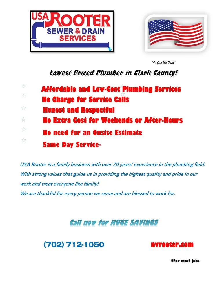 Professional pipe repair experts serving Henderson, NV - USA Rooter Sewer & Drain Services