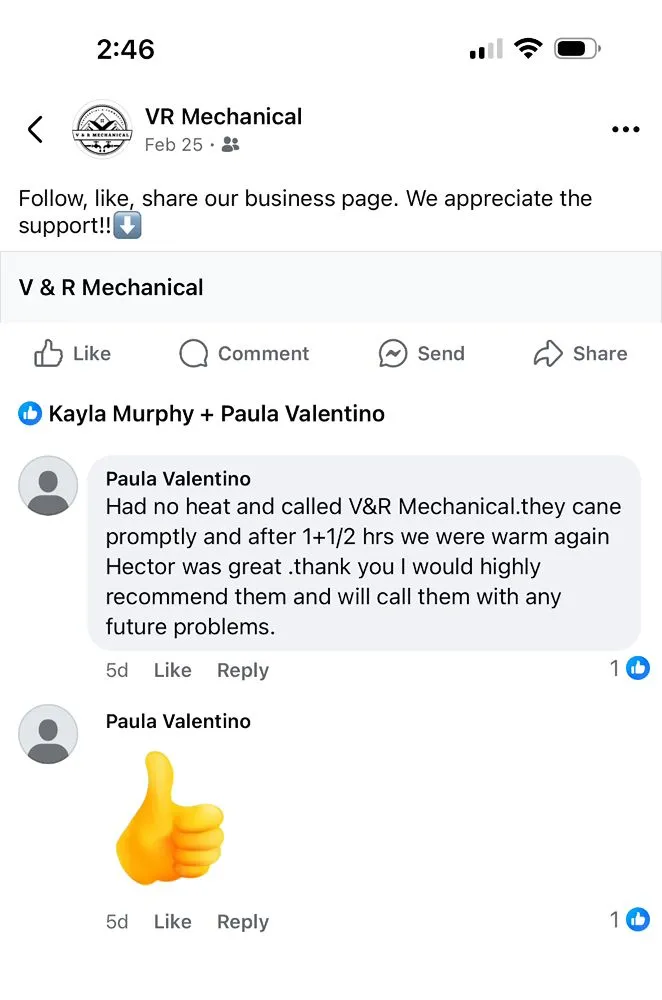 Slide of V & R Mechanical