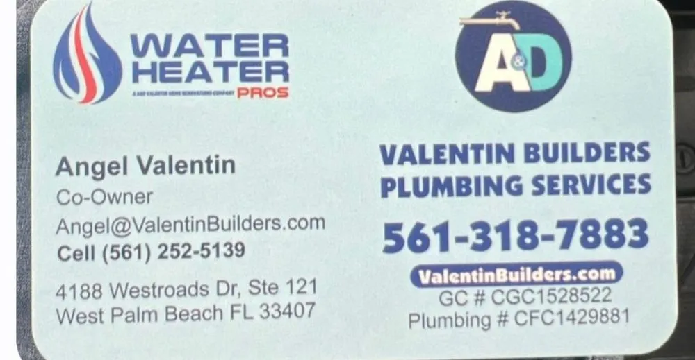 Slide of Valentin Builders Plumbing Services