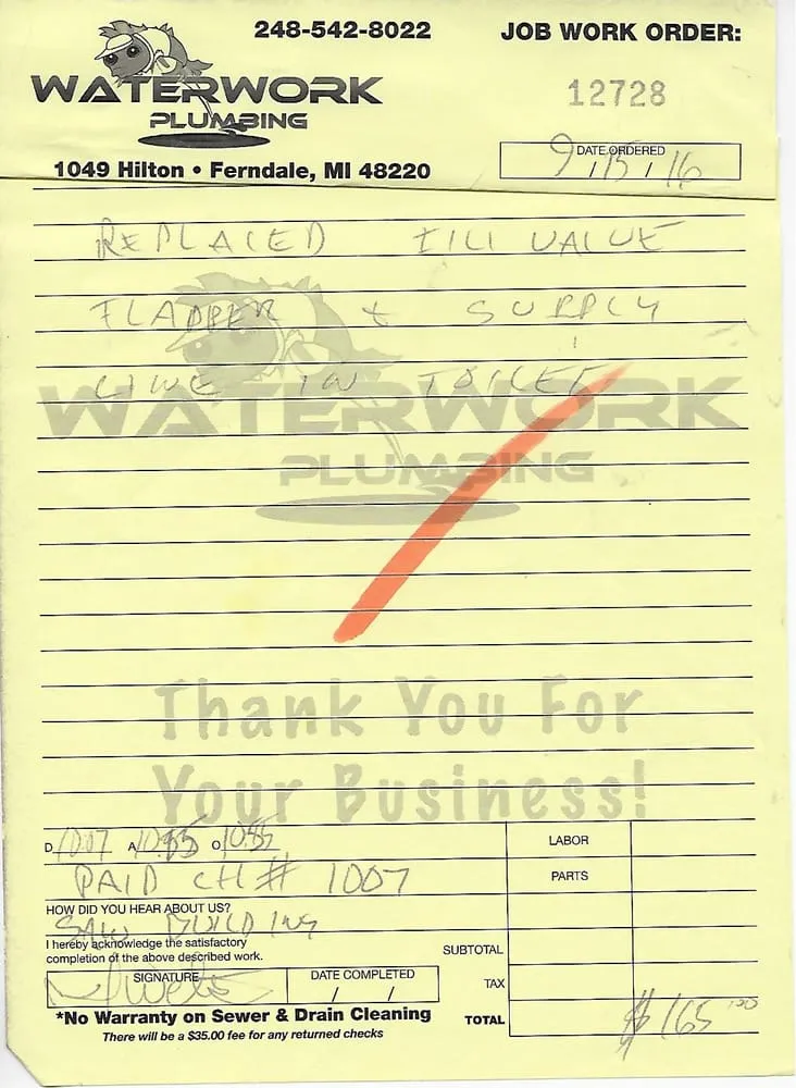 Slide of Vaughn's Plumbing