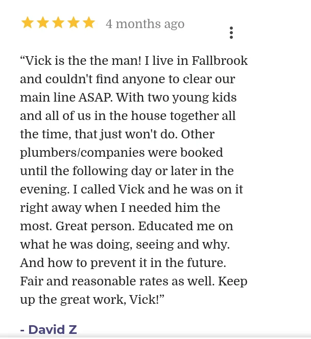 Slide of Vick's Drain Cleaning and Plumbing Repair