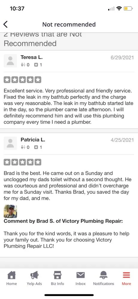 Slide of Victory Plumbing Repair