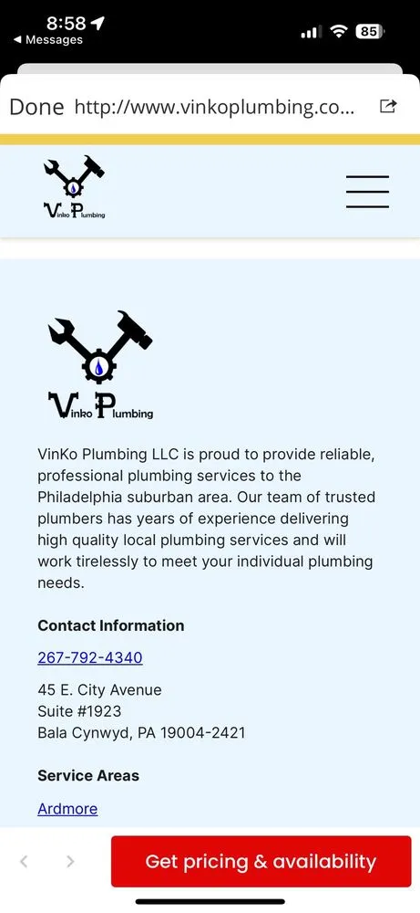 Slide of Vinko Plumbing