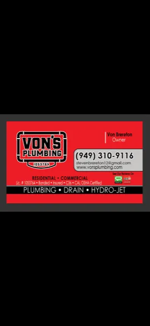 Slide of Von’s Plumbing