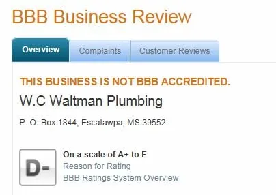Slide of Waltman Plumbing
