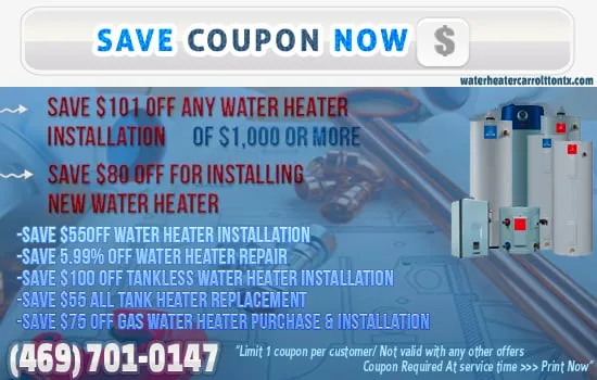 Slide of Water Heater Carrollton TX