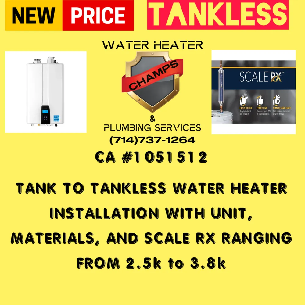 Slide of Water Heater Champs & Plumbing Services