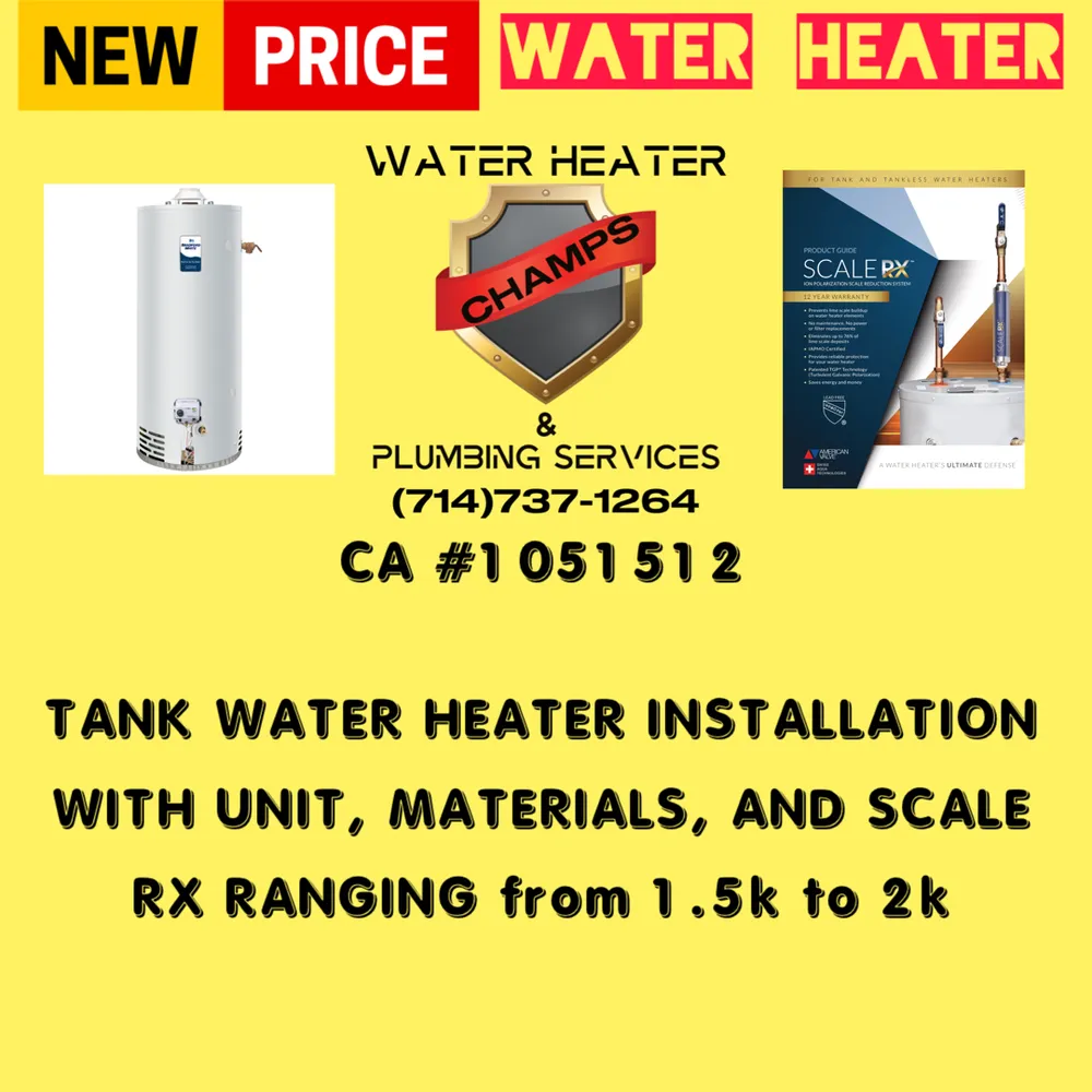 Slide of Water Heater Champs & Plumbing Services