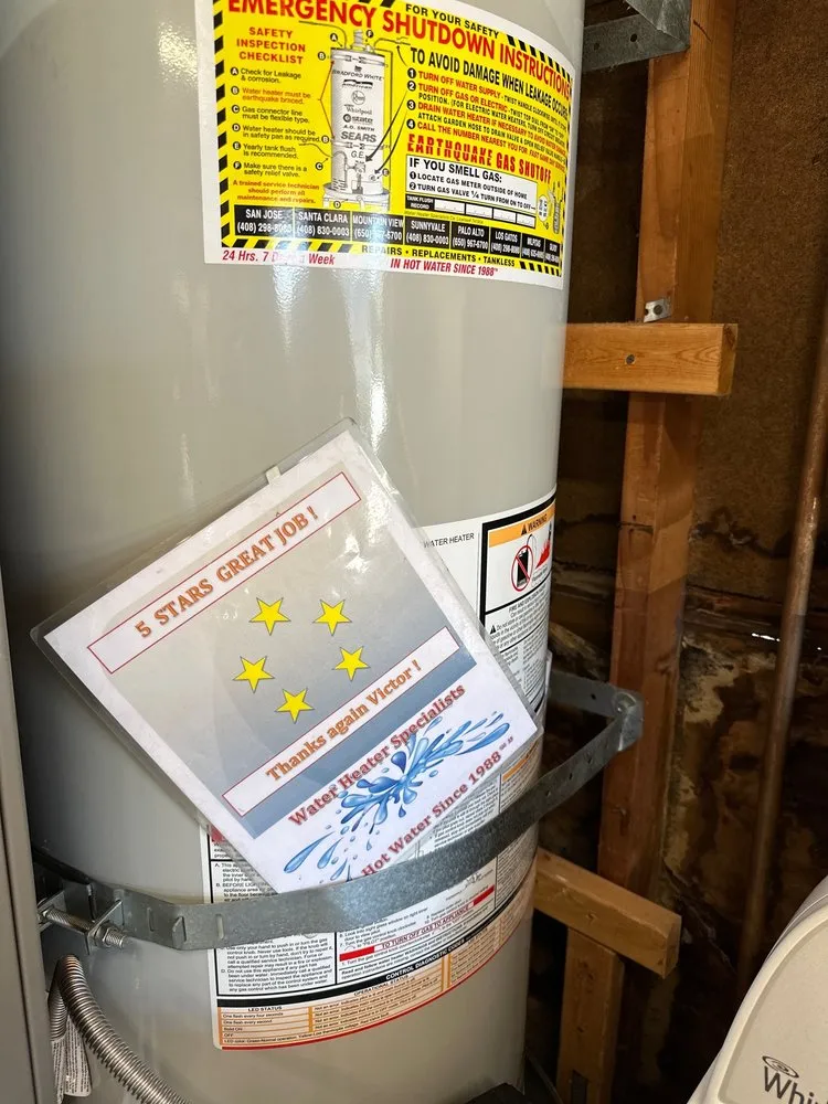 Affordable water heater service for homes in Foster City, CA by Water Heater Specialists