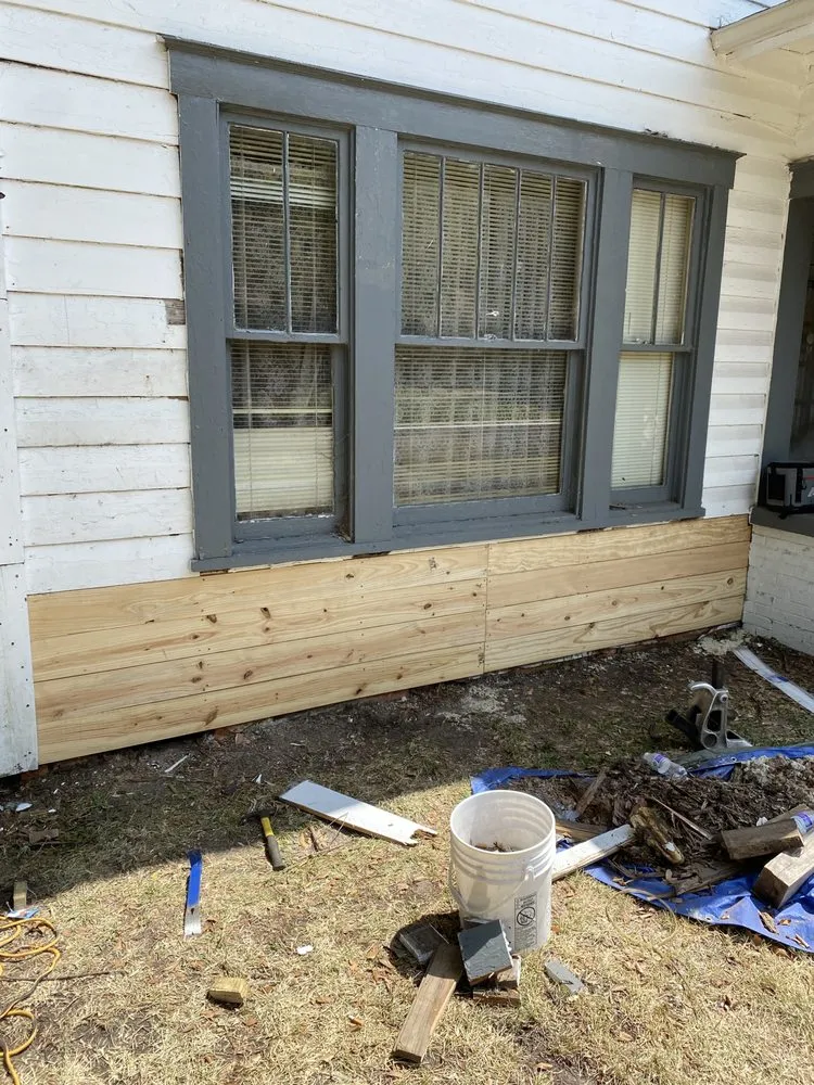 Slide of Wayne Morgan house leveling, and foundation work