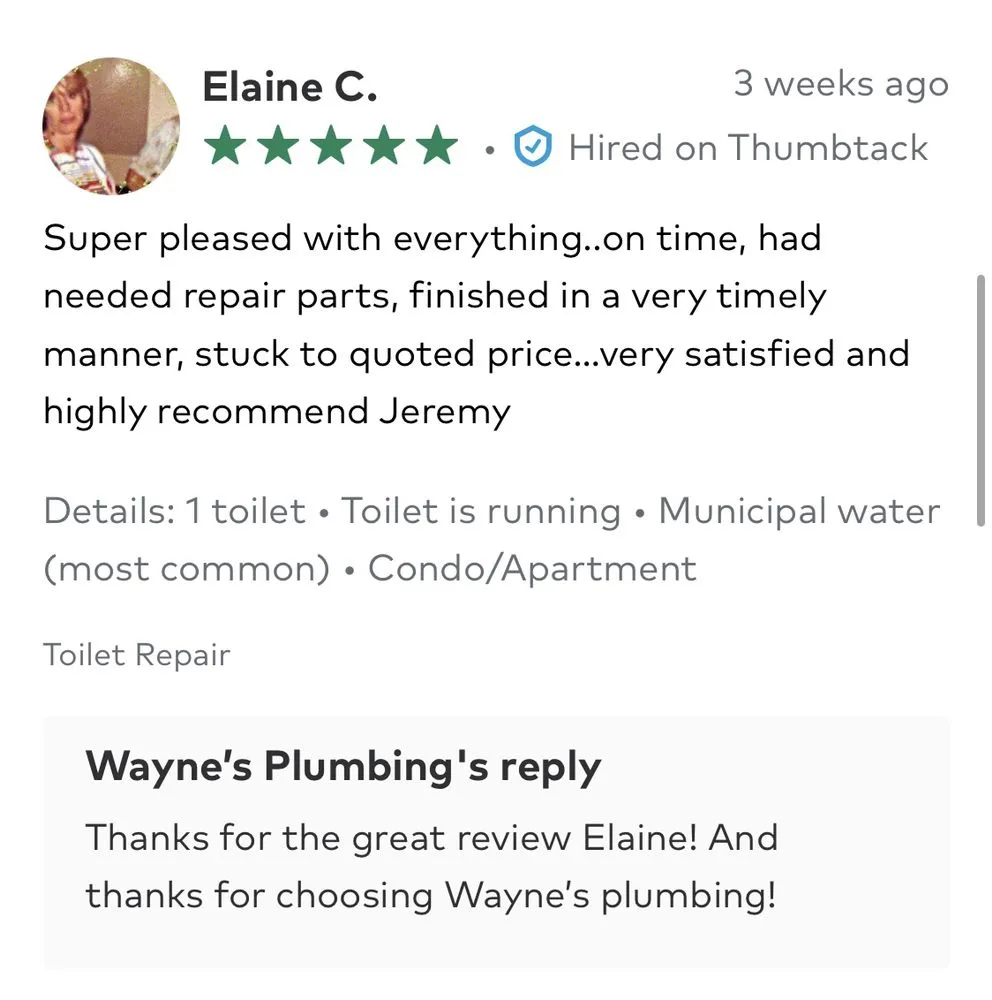 Slide of Wayne's Plumbing