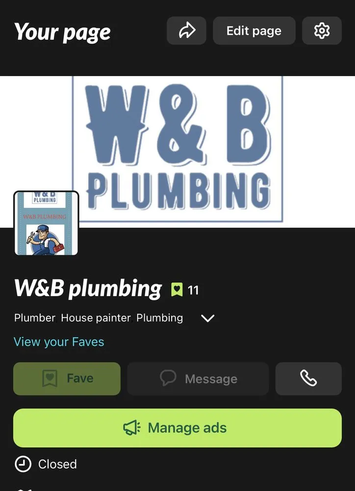 Slide of W&B Plumbing