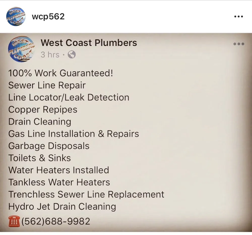 Slide of West Coast Plumbers