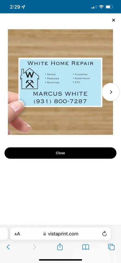 Slide of White Home Repair
