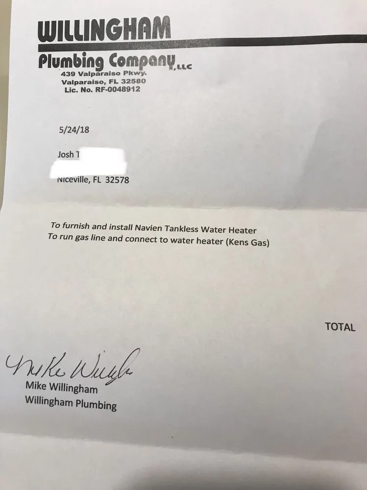 Slide of Willingham Plumbing