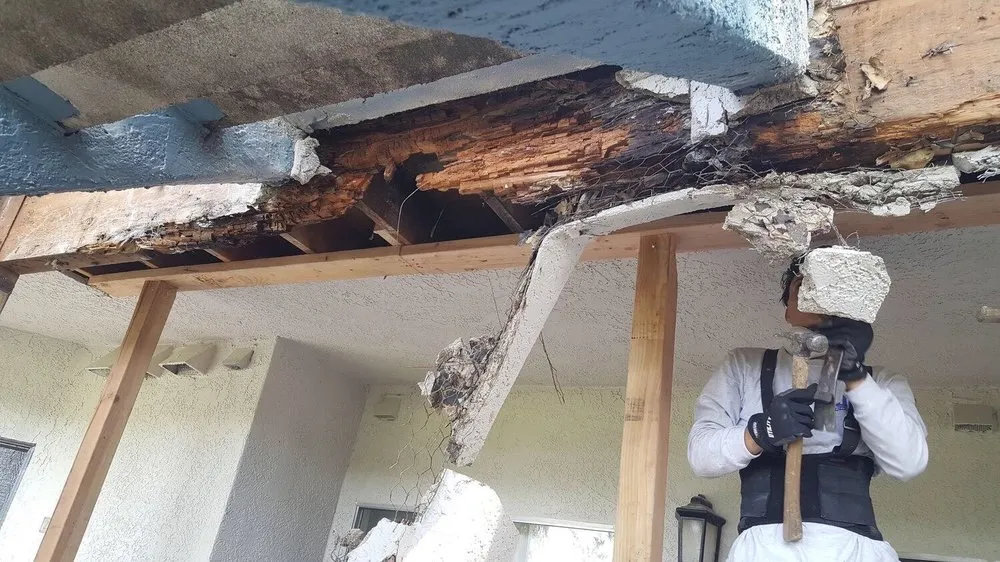 Slide of Wood, Stone & Steel Construction