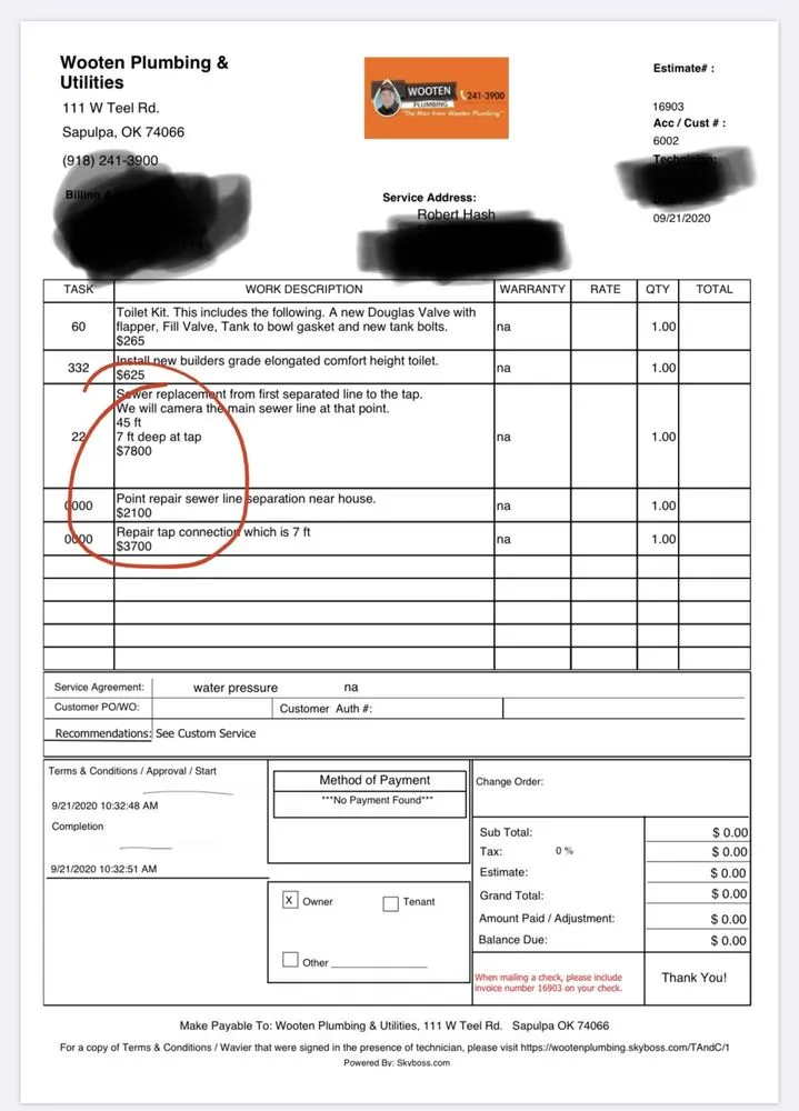 Slide of Wooten Plumbing