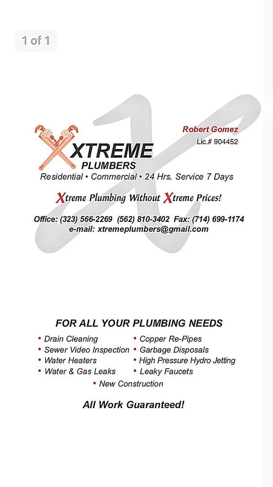 Slide of Xtreme Plumbers