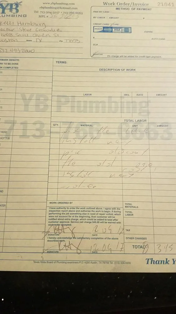 Slide of YB Plumbing